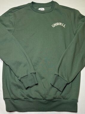 Unwell International Sage Green Graphic Crewneck Sweatshirt Size S
